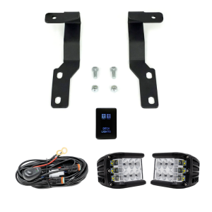 Toyota Tacoma Ditch Light Brackets Kit - Cali Raised LED - Low Prof W/Cannon Pods No Switch - `05-`15